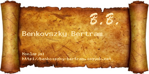 Benkovszky Bertram névjegykártya